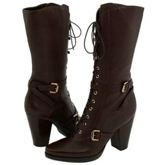 Via Spiga Shoes - Via Spiga Women's Leather Suzette Lace Up BuckleDE